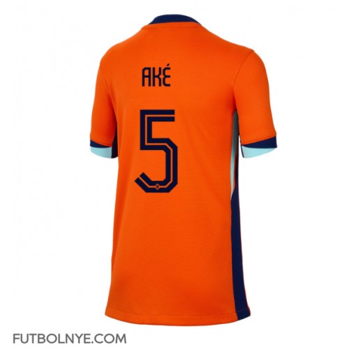 Camiseta Países Bajos Nathan Ake #5 Primera Equipación para mujer Eurocopa 2024 manga corta